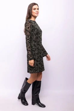 Object Vestido tejido flocado Gris oscuro Discount