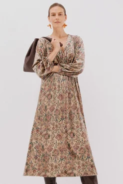 Cortefiel Vestido terciopelo estampado Multicolor Sale