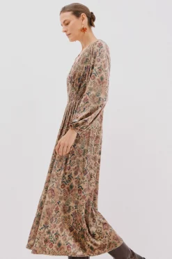 Cortefiel Vestido terciopelo estampado Multicolor Sale