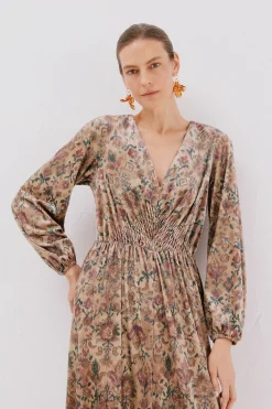 Cortefiel Vestido terciopelo estampado Multicolor Sale