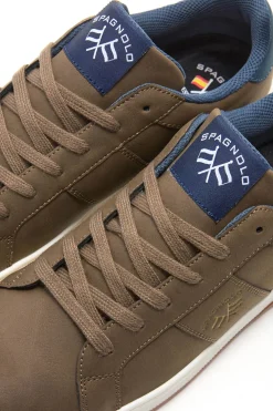 Spagnolo Zapatilla casual tenis Marr&oacute;n oscuro Clearance