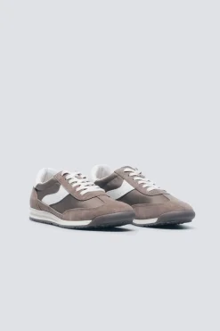 Springfield Zapatilla piel estilo retro marr&oacute;n Sale