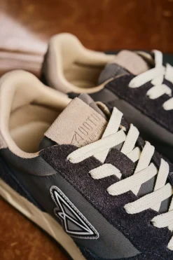 OOTO Zapatilla piel y tejido Gris Outlet