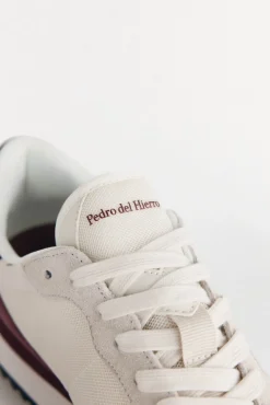 Pedro del Hierro Zapatilla piel y textil Beige New