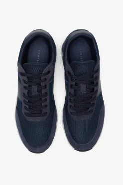 Cortefiel Zapatilla piel y textil Azul marino Online