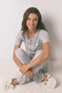 Women'secret Zapatillas casa bailarinas borrego Miffy marfil Discount