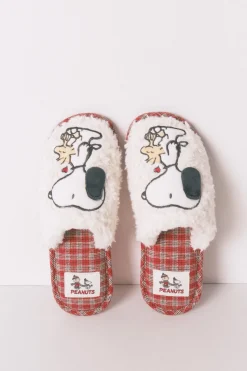Women'secret Zapatillas casa borreguito cuadros Snoopy estampado