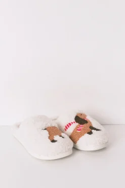 Women'secret Zapatillas casa borreguito perrito marfil Discount