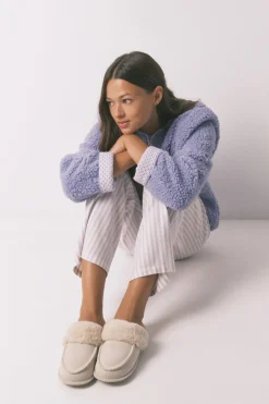 Women'secret Zapatillas casa pelo sintético beige marfil New