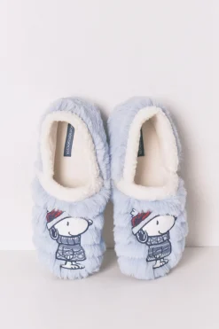 Women'secret Zapatillas casa Snoopy bota baja azul New