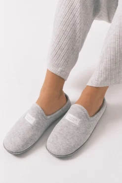Women'secret Zapatillas casa velour gris Outlet