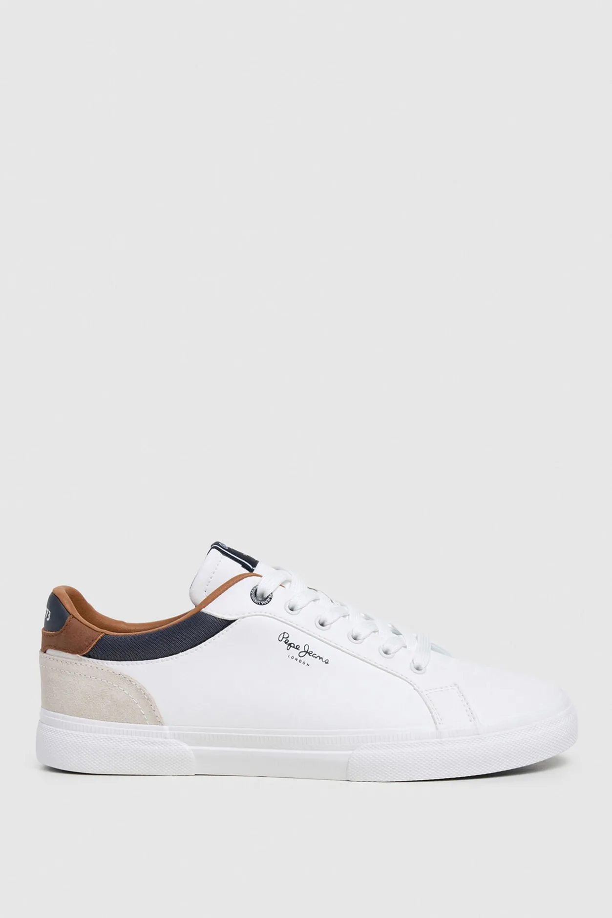Pepe Jeans Zapatillas Clásicas Con Detalles En Ante blanco Clearance