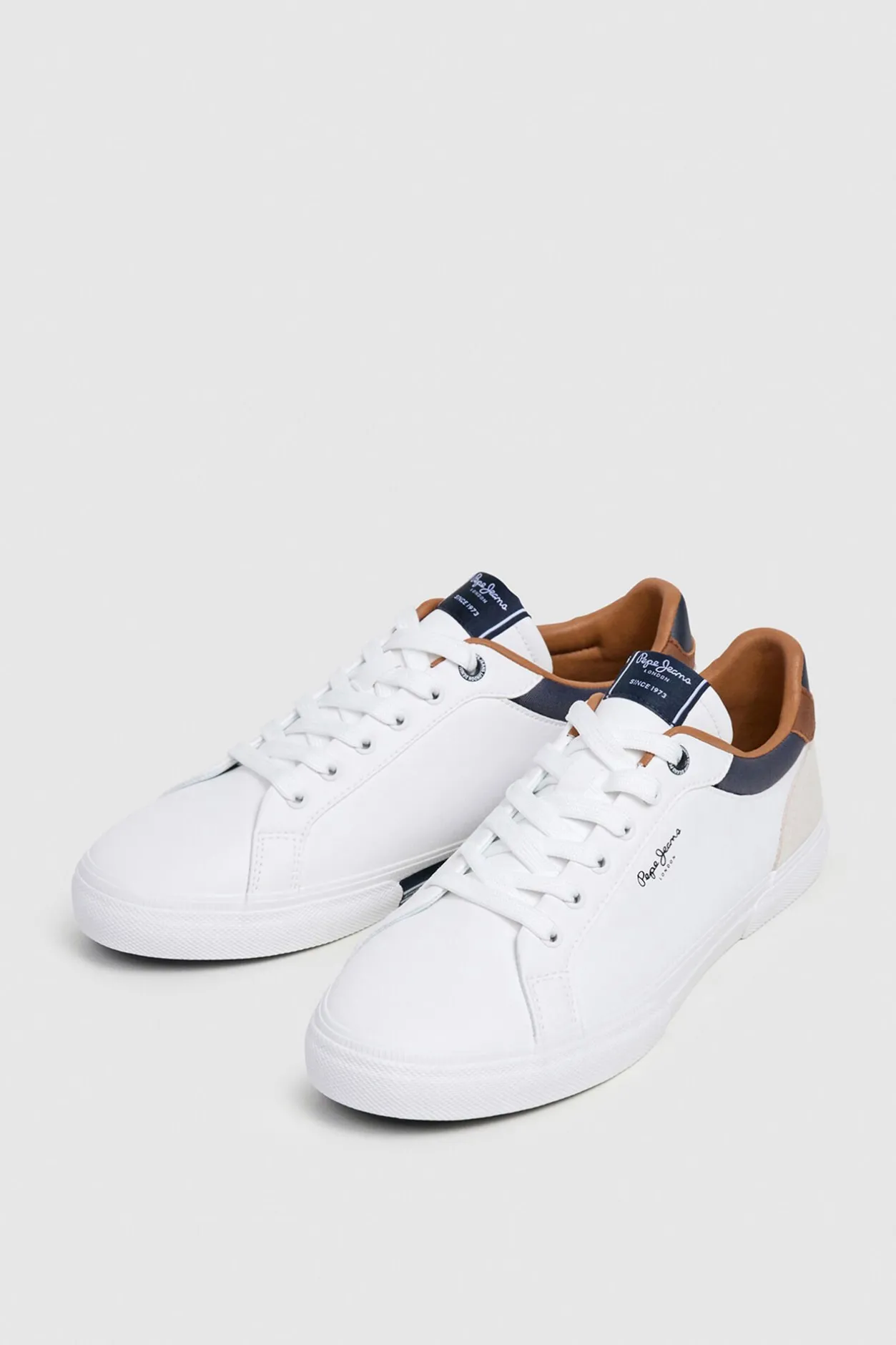 Pepe Jeans Zapatillas Clásicas Con Detalles En Ante blanco Clearance