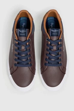 Pepe Jeans Zapatillas Clásicas Con Detalles En Ante marr&oacute;n Outlet