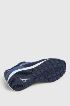 Pepe Jeans Zapatillas Con Detalles En Ante azul Outlet