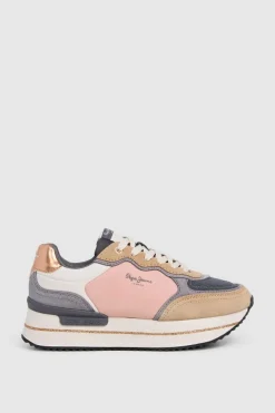 Pepe Jeans Zapatillas de ante y glitter nude Best