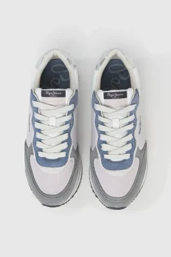 Pepe Jeans Zapatillas de ante y glitter azul