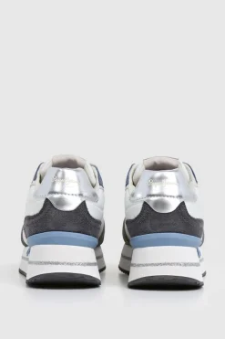 Pepe Jeans Zapatillas de ante y glitter azul