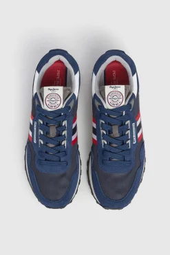 Pepe Jeans Zapatillas Running Con Detalles En Ante azul Online
