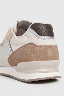 Pepe Jeans Zapatillas Running Logo Estampado beige Hot