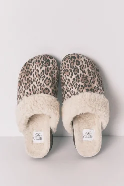 Women'secret Zapatillas tipo zueco borreguito animal print estampado Sale