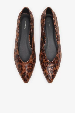 Cortefiel Zapato bailarina Estampado marr&oacute;n Hot