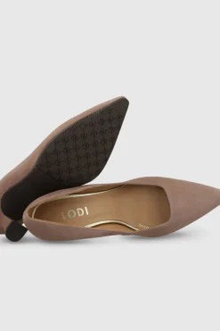 Lodi Zapatos de salón ante con escote cuadrado Marr&oacute;n Discount