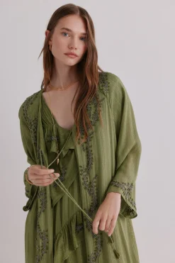 Hoss Intropia Zena. Kimono bordado Verde